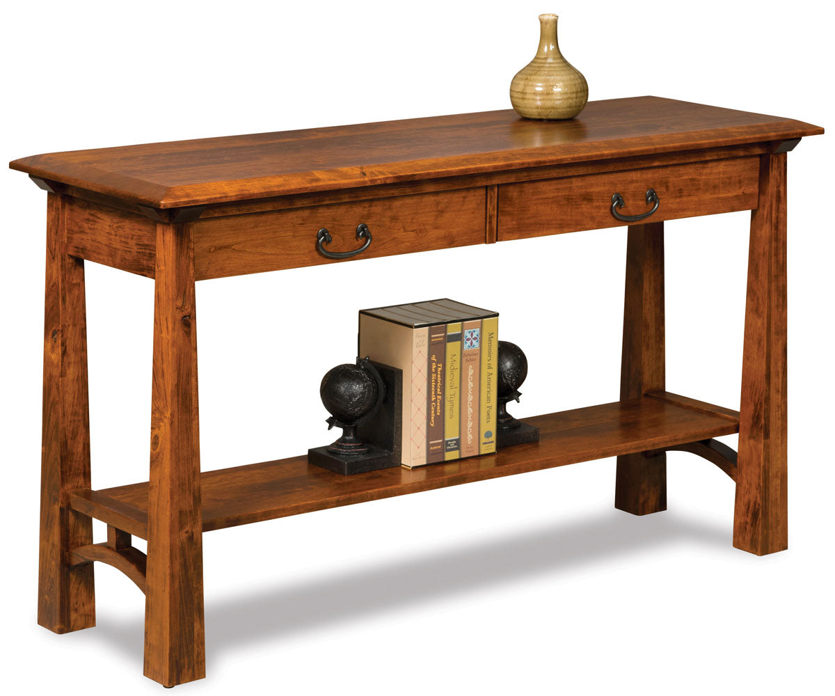 Artesa Open Sofa Table W/2 Drawers & Shelf