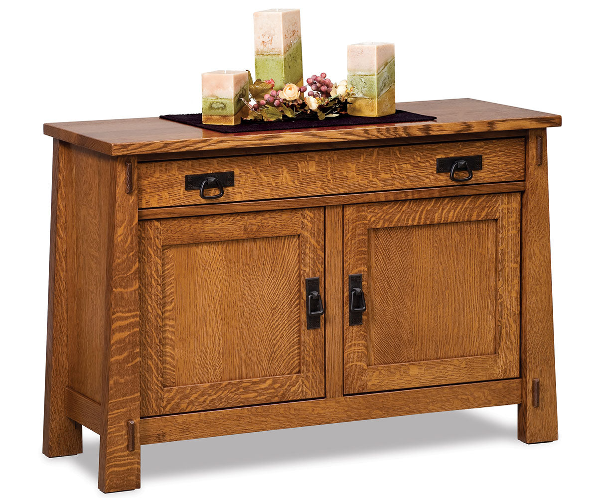 Modesto Enclosed Sofa Table W/Drawer, Doors & Shelf