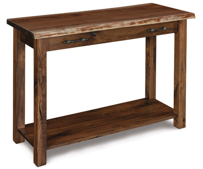 Timbra Open Sofa Table W/Drawer And Live Edge Top