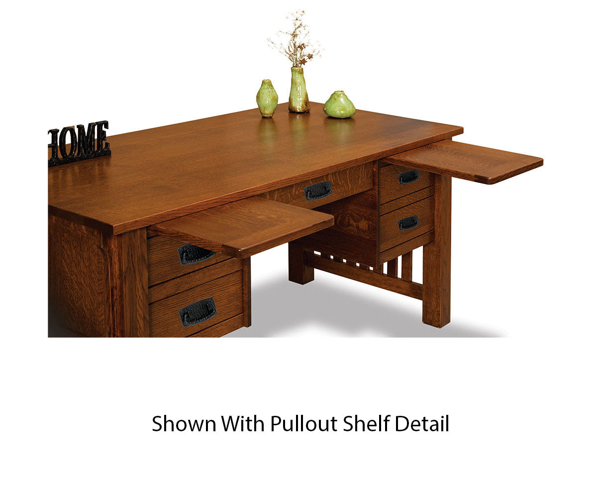 Bridger Mission 4 Drawer Desk W/Finished Backside
