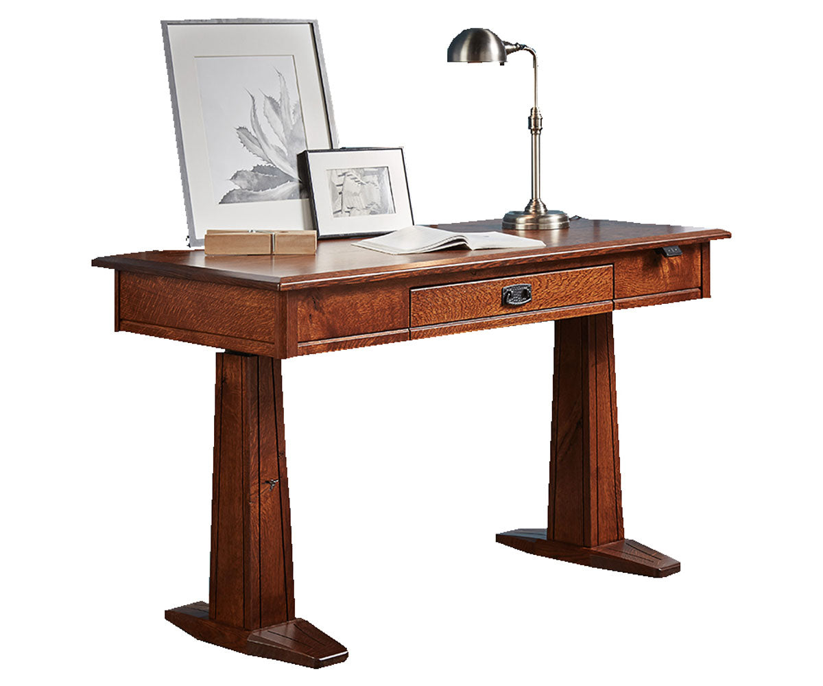 Grant Sit/Stand Writer'S Desk W/Pencil Drawer & Finished Backside