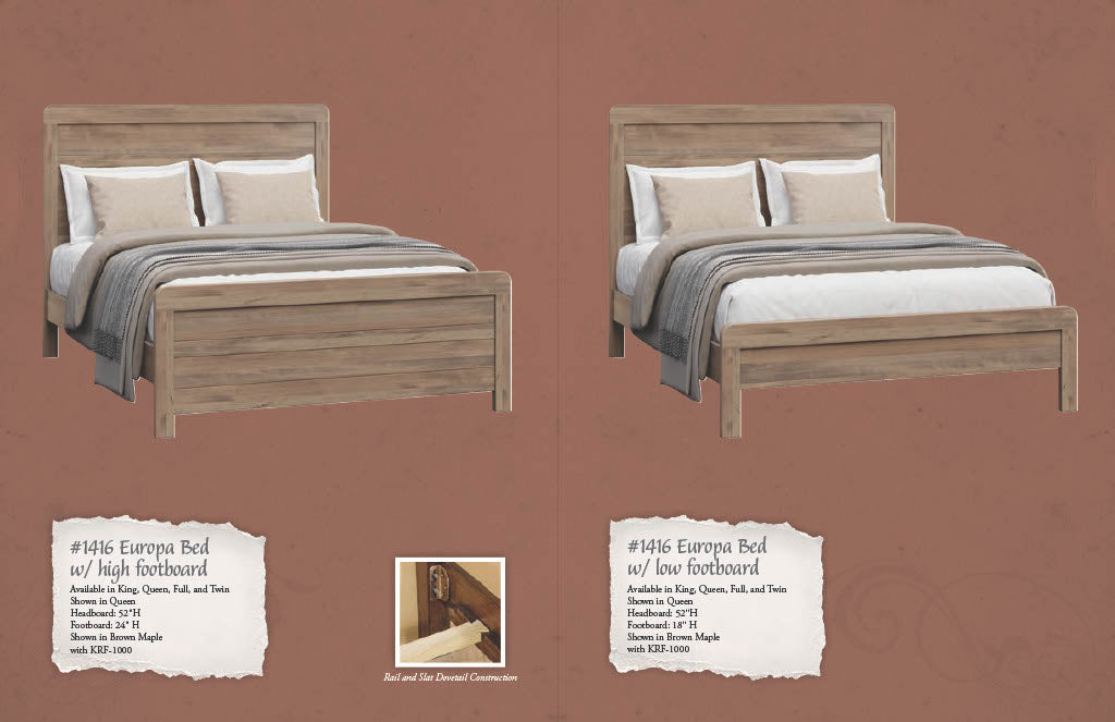 Europa Bed w/ high footboard
