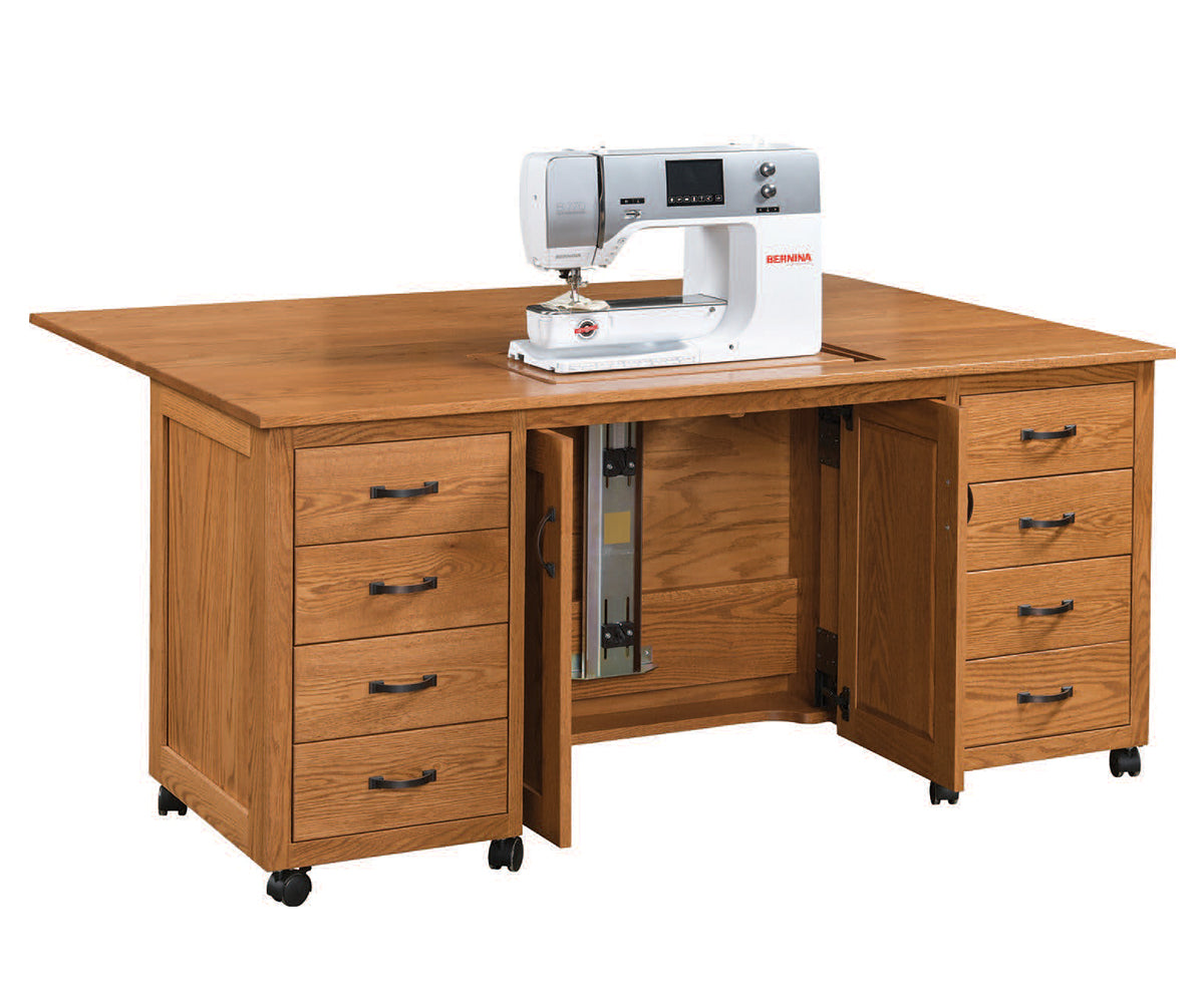 Flat Top Sewing Cabinet with Pocket Doors