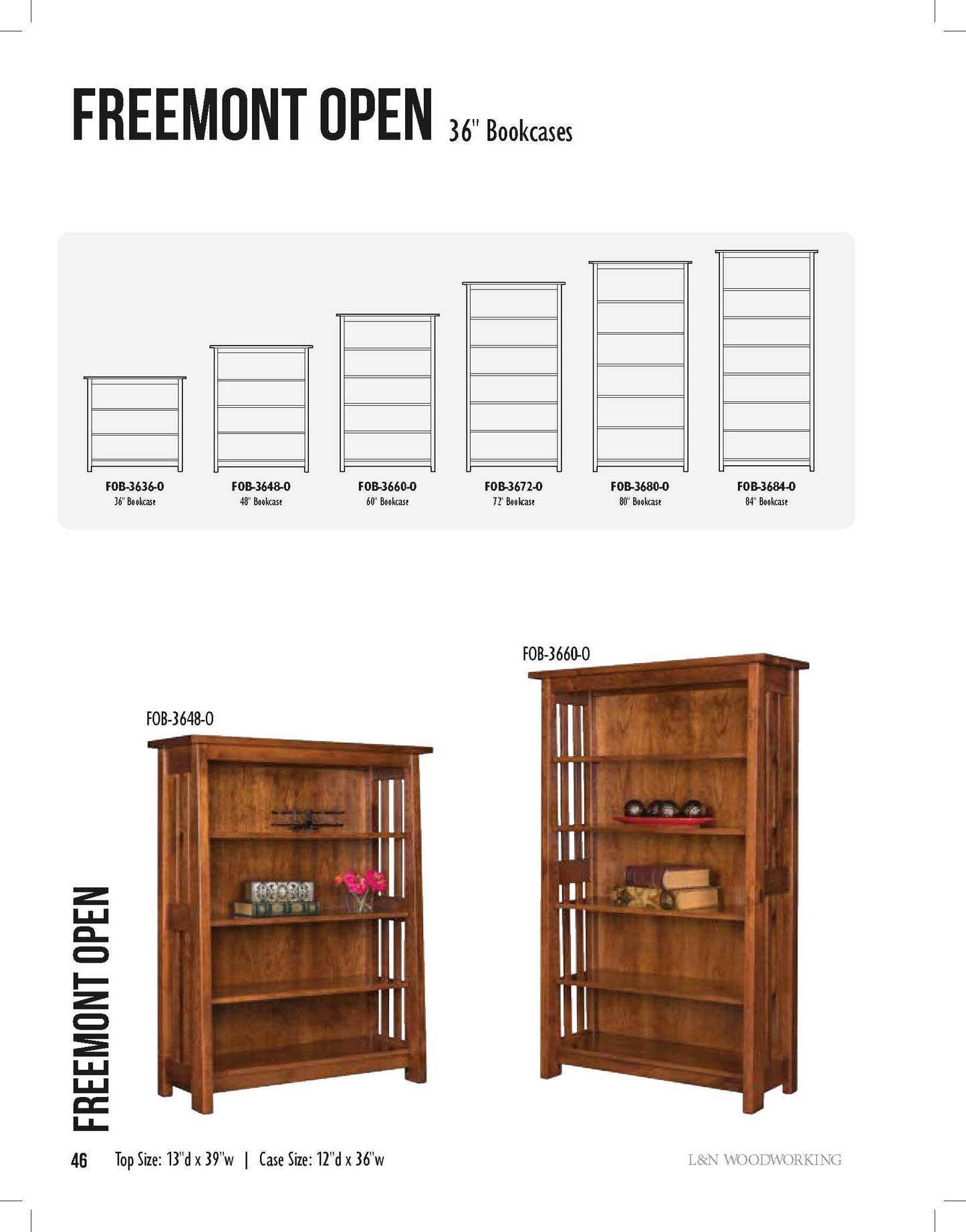 Freemont Open Mission 48" Open Bookcase