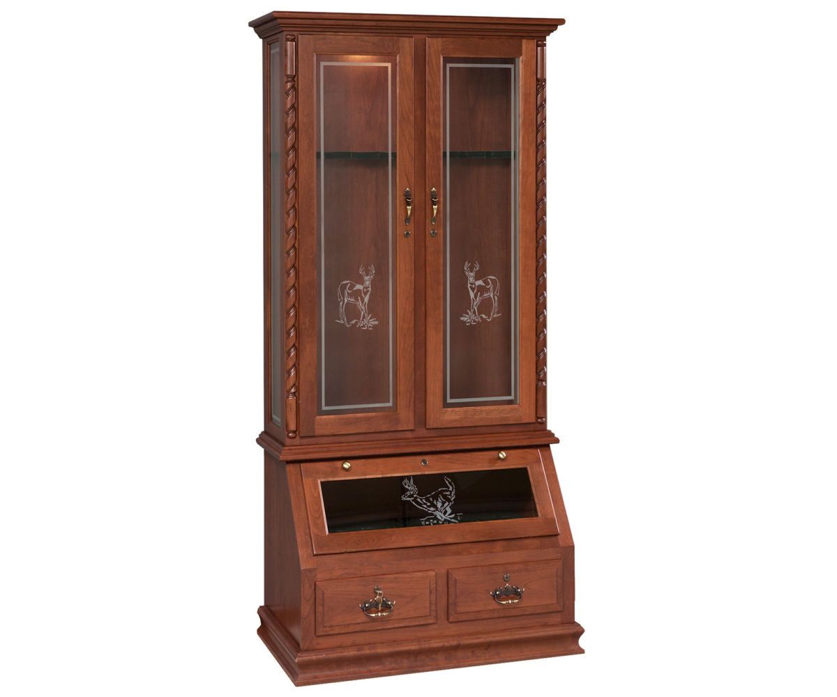 8 Gun Cabinet with Etched Glass