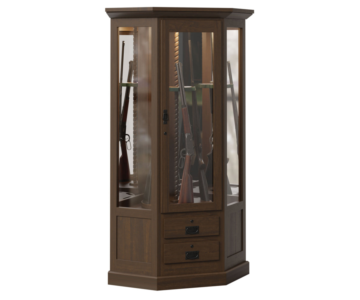 10 Gun Mission Corner Swivel Cabinet