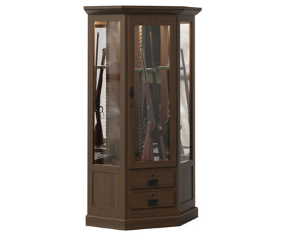 10 Gun Mission Corner Swivel Cabinet