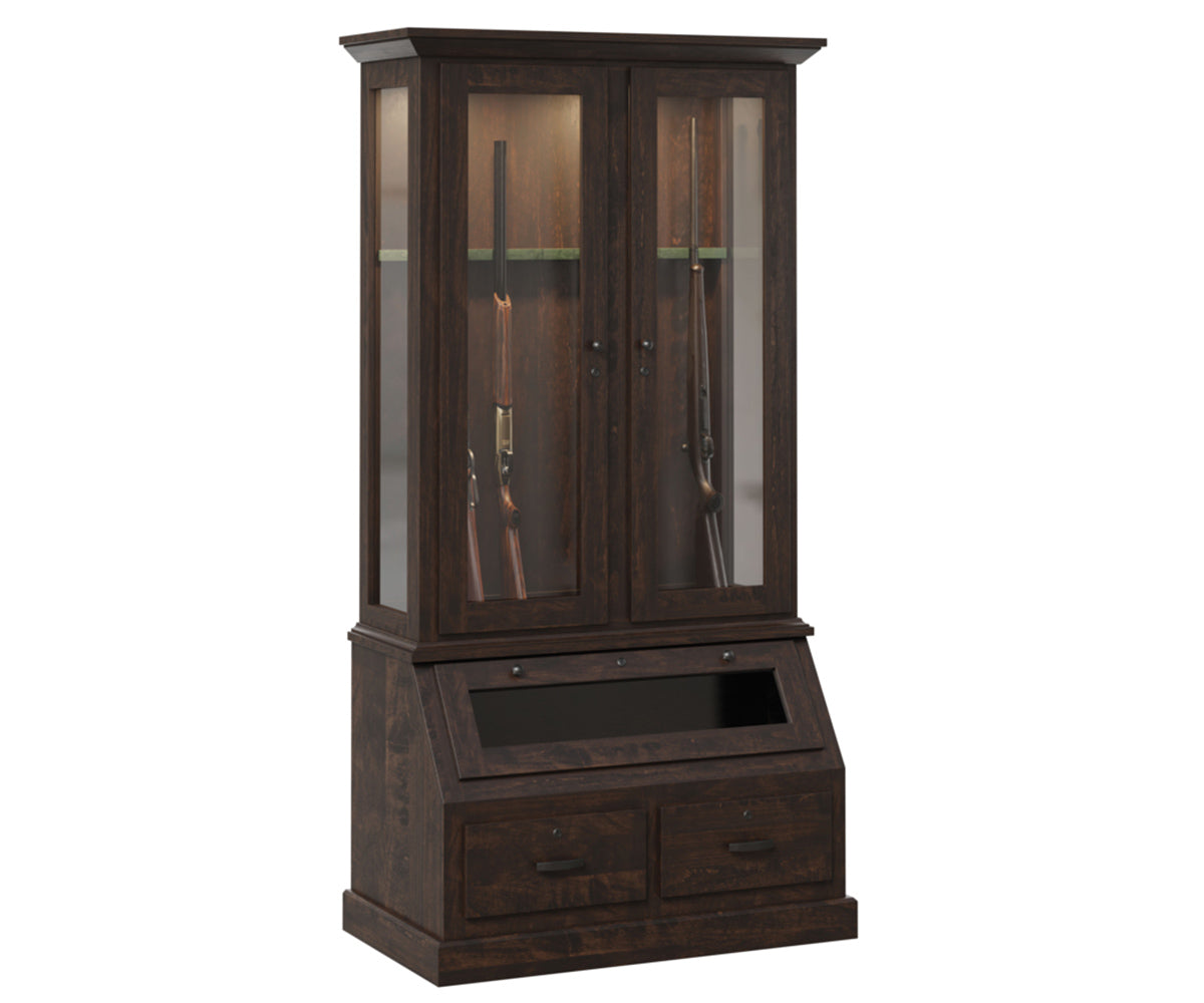 10 Gun Mission Cabinet with Etched Glass