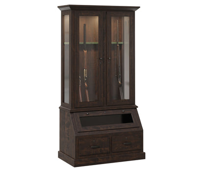 10 Gun Mission Cabinet with Etched Glass