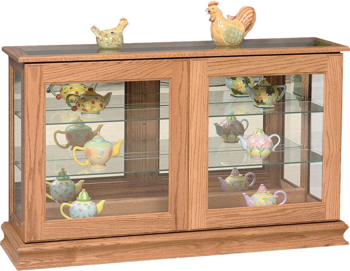 Large Console with Double Sliding Door Curio