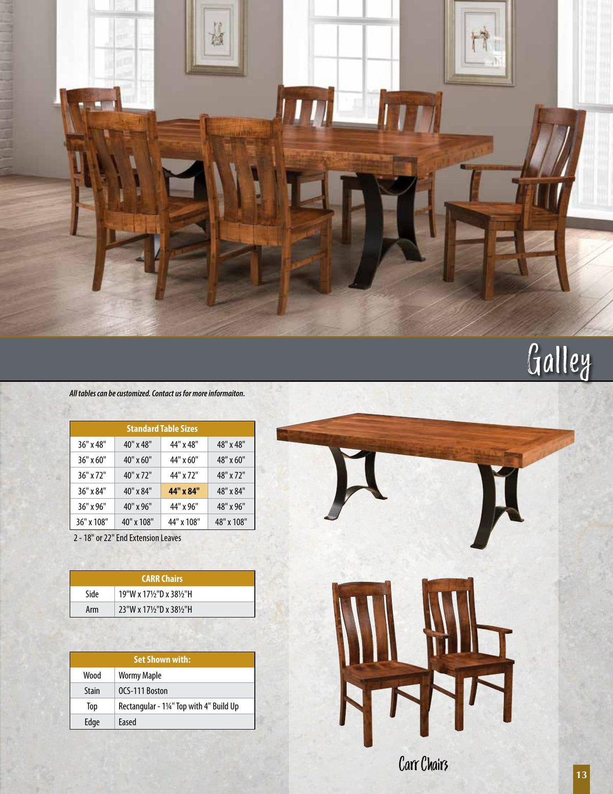 Galley Saw-Marked Farmhouse Table catalog page