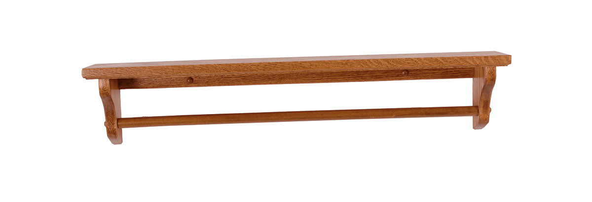 Towel Bar Shelf, Oak, 24", Michael's Cherry Stain