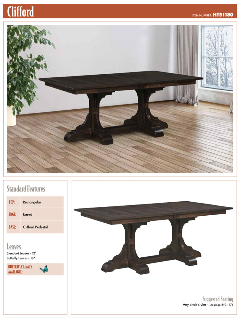 Clifford Double Pedestal Table