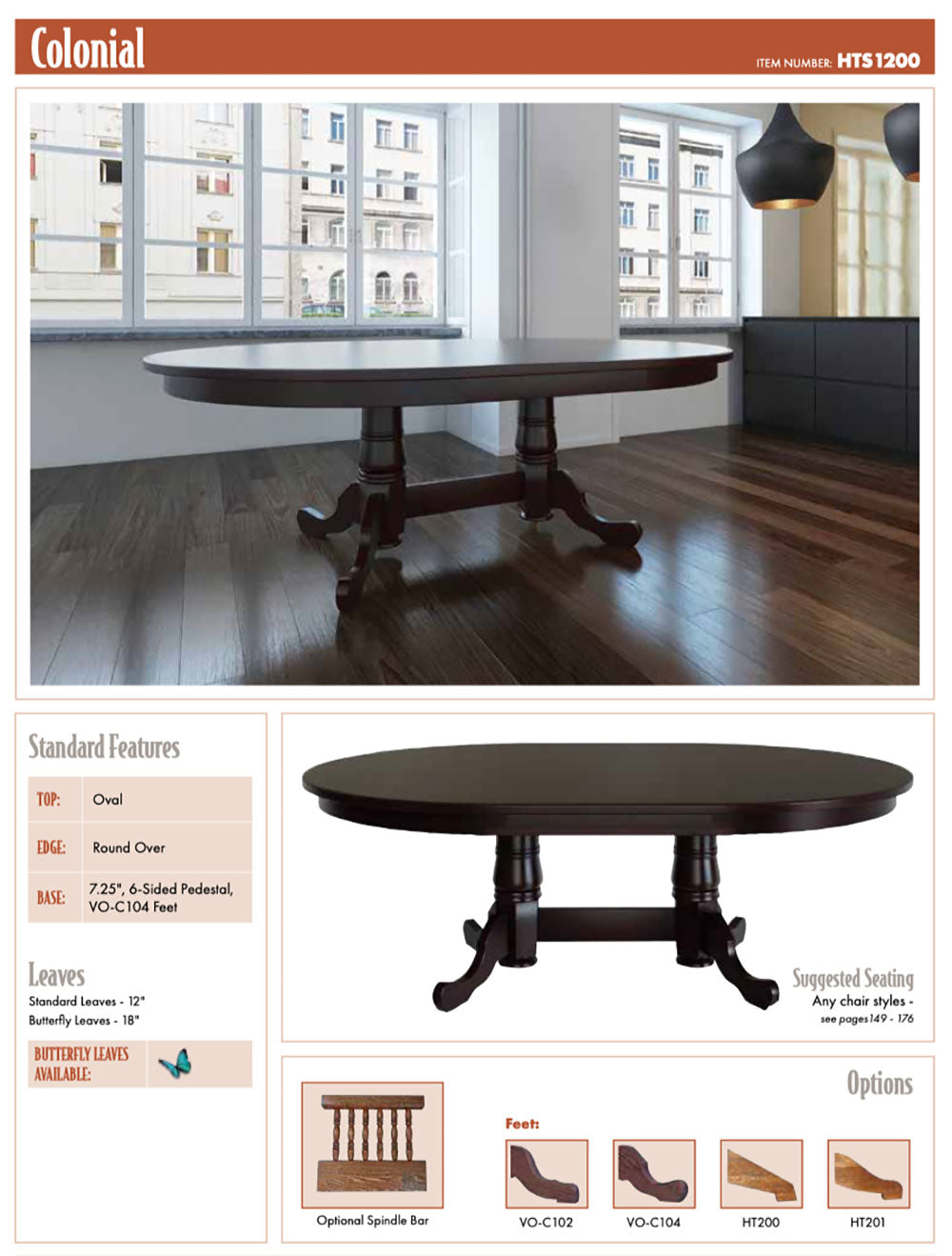 Colonial Double Pedestal Table
