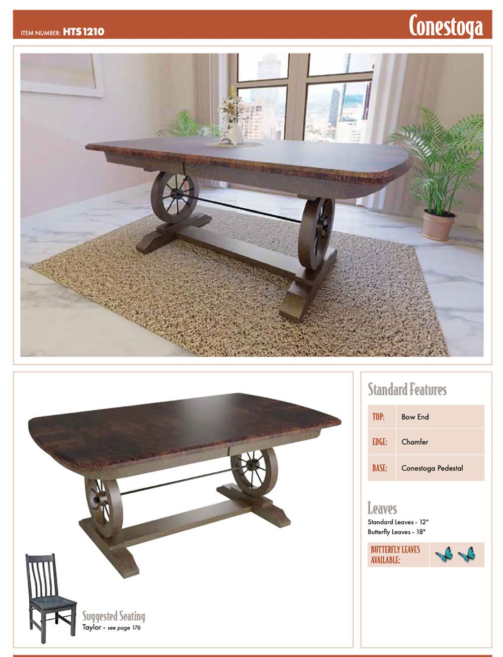 Conestoga Double Pedestal Table