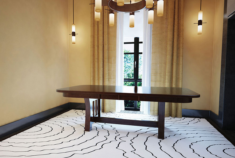 Curved Mission Double Pedestal Table