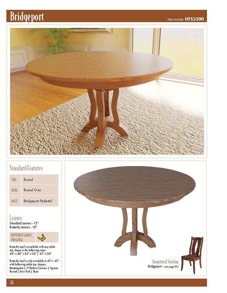 Bridgeport Single Pedestal Table
