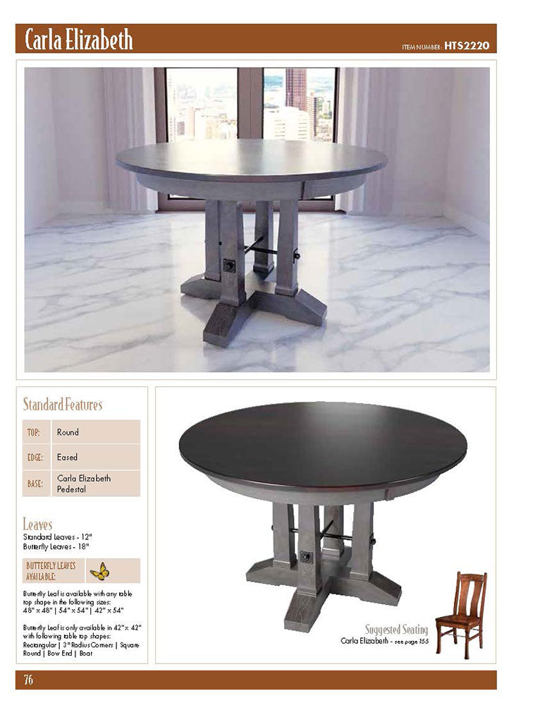 Carla Elizabeth Single Pedestal Table