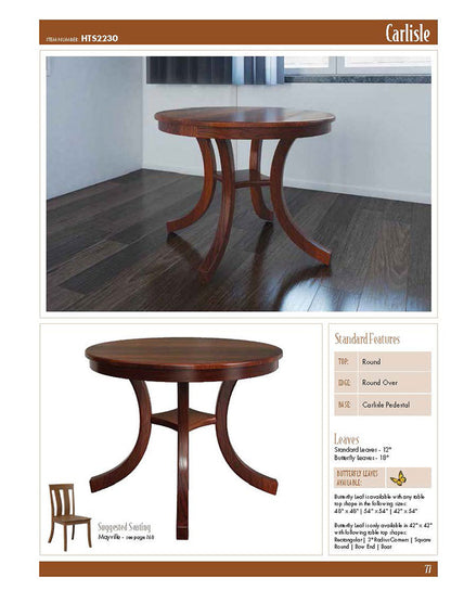 Carlisle Single Pedestal Table