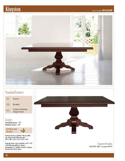 Kingston Single Pedestal Table
