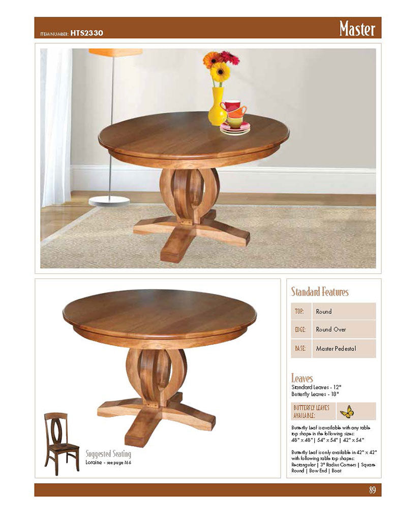 Master Single Pedestal Table