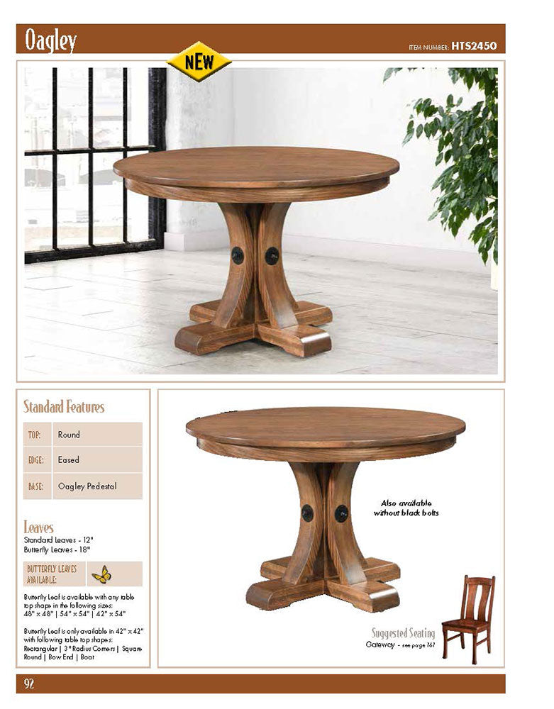 Oagley Single Pedestal Table