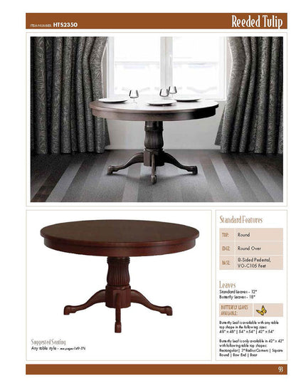 Reeded Tulip Single Pedestal Table