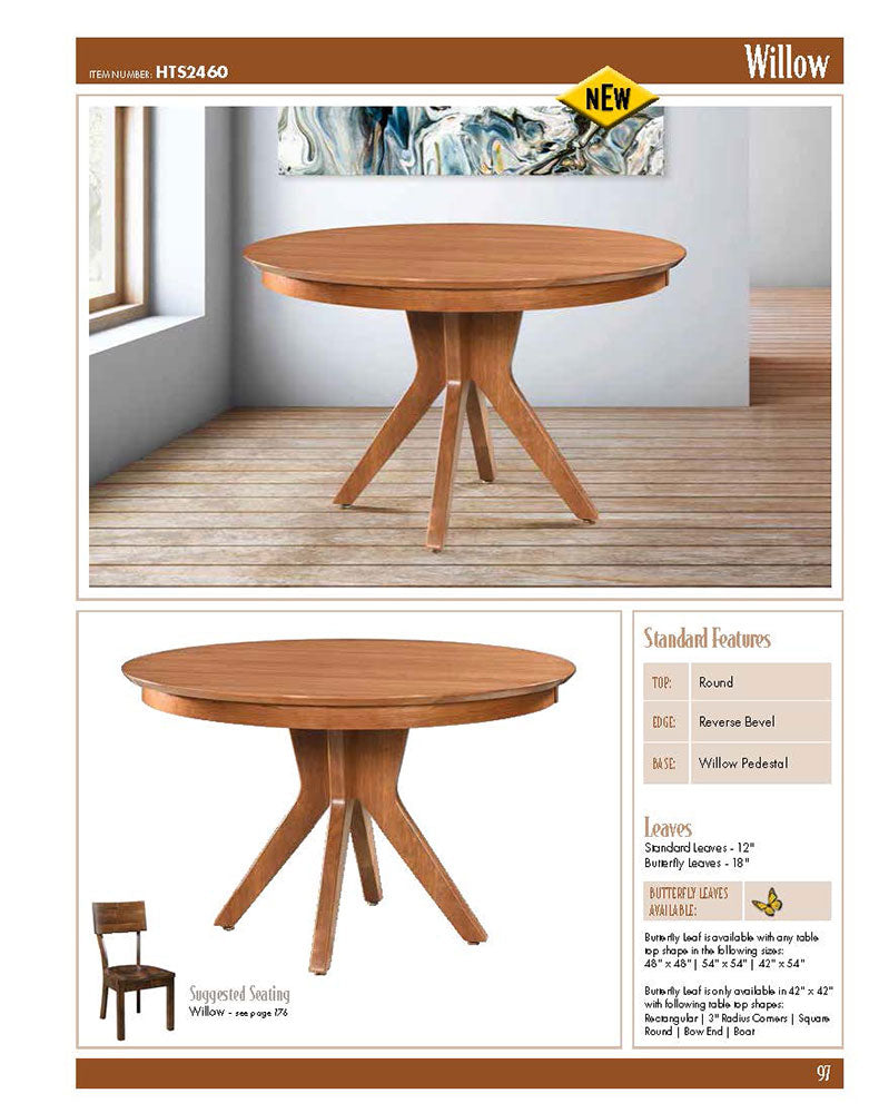 Willow Single Pedestal Table