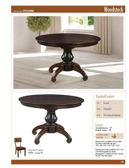 Woodstock Single Pedestal Table