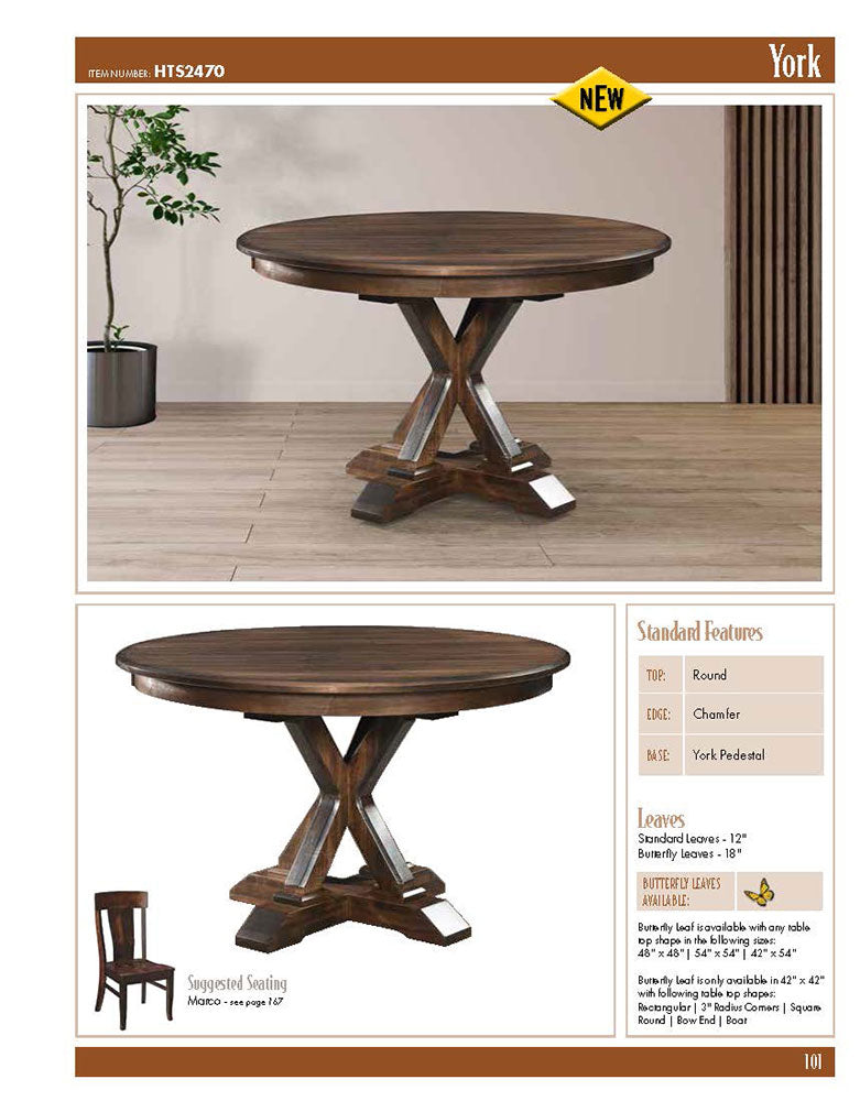 York Single Pedestal Table