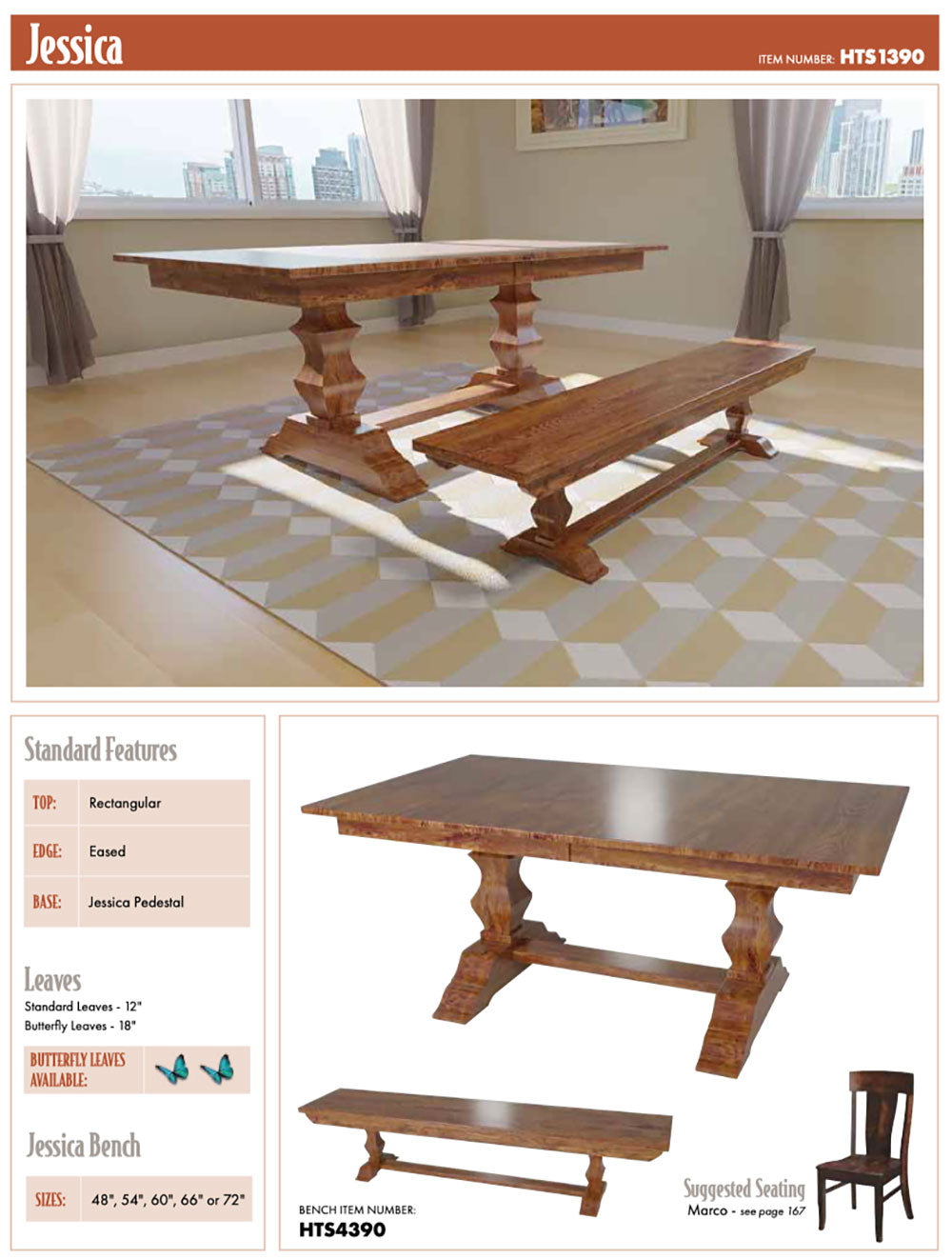 Jessica Double Pedestal Table