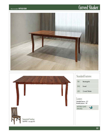 Curved Shaker Leg Table