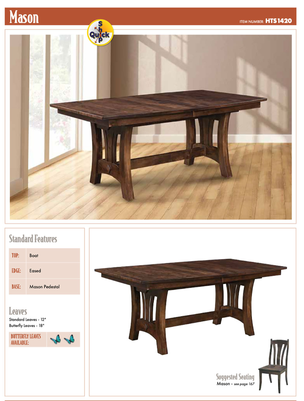 Mason Double Pedestal Table