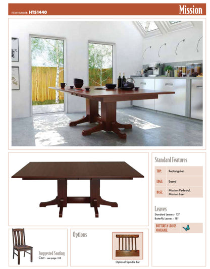Mission Double Pedestal Table