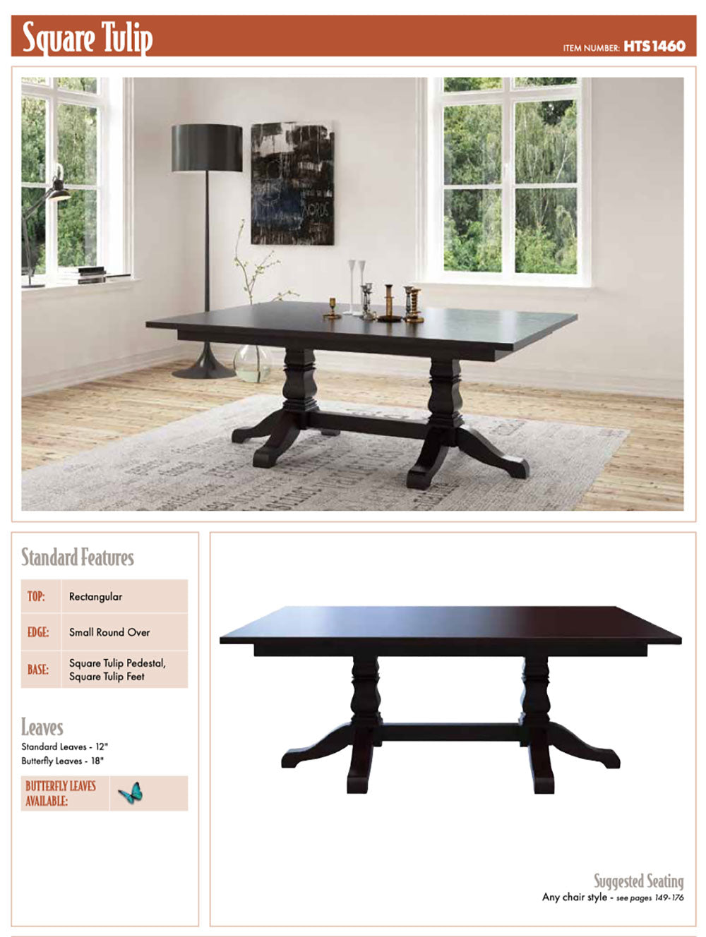 Square Tulip Double Pedestal Table
