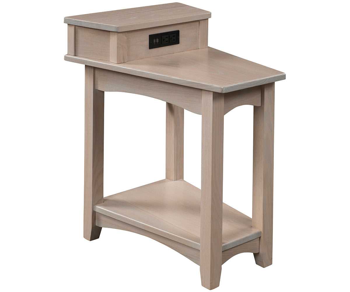 Modern Shaker Charging Wedge End Table – 19"W