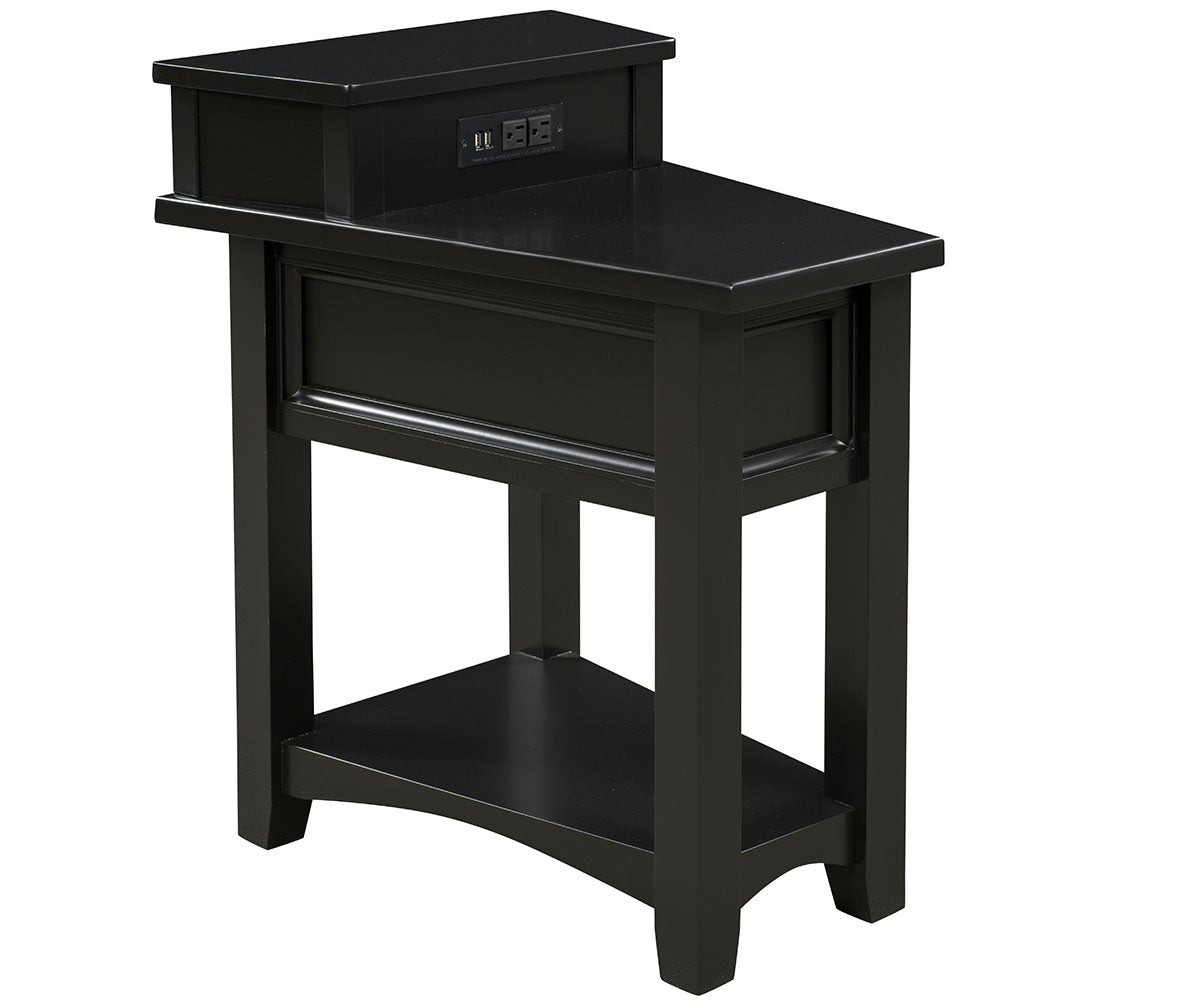 Open Garnet Hill Charging Wedge End Table – 19"W