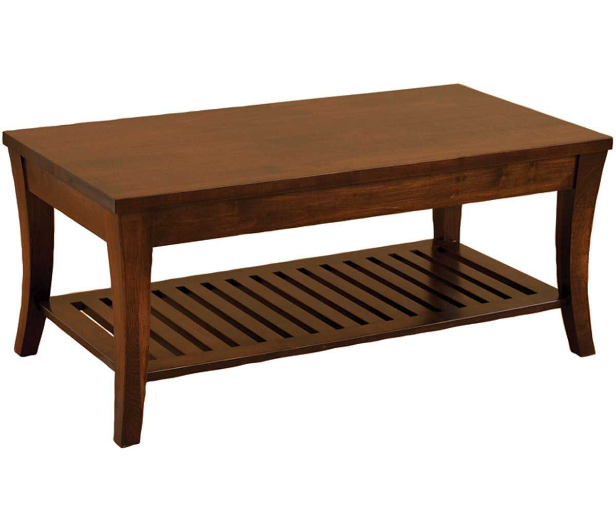 Riviera Cocktail Table with Slat Shelf – 42"W