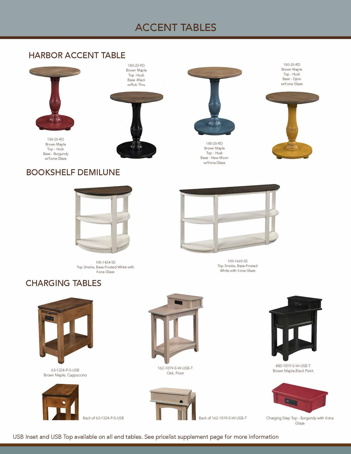 Antigo Charging End Table – 24"W