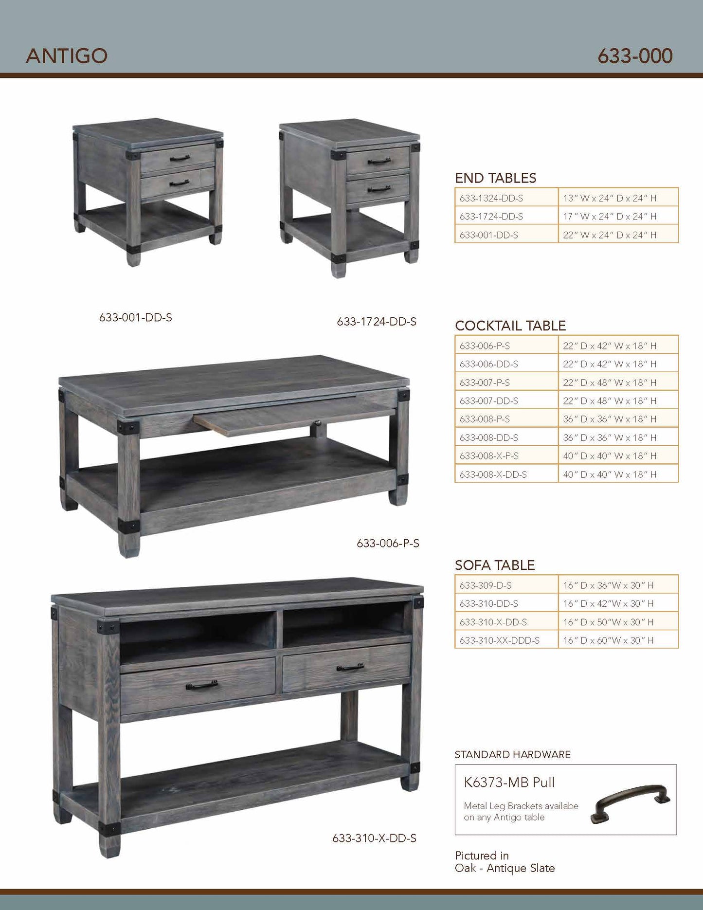 Antigo Sofa Table – 42”W