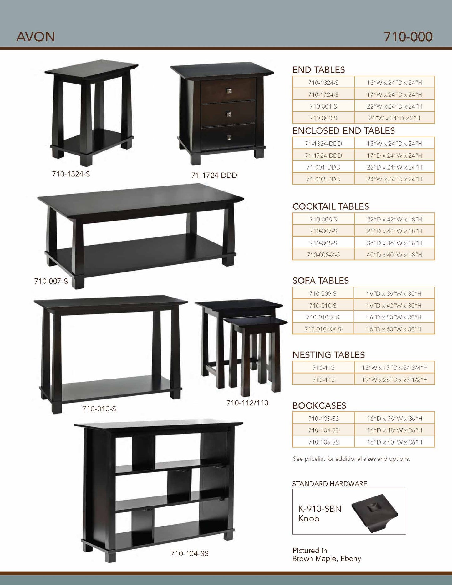 Avon Sofa Table – 42"W