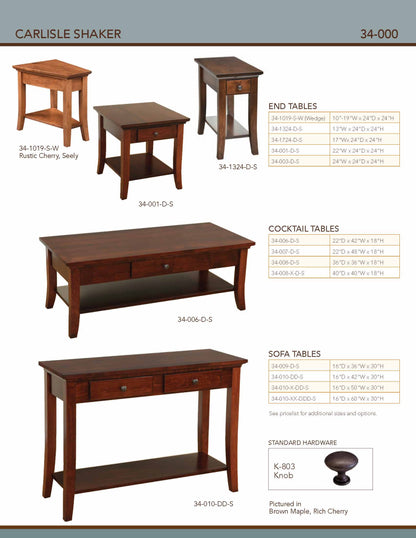 Carlisle Shaker Sofa Table – 42"W