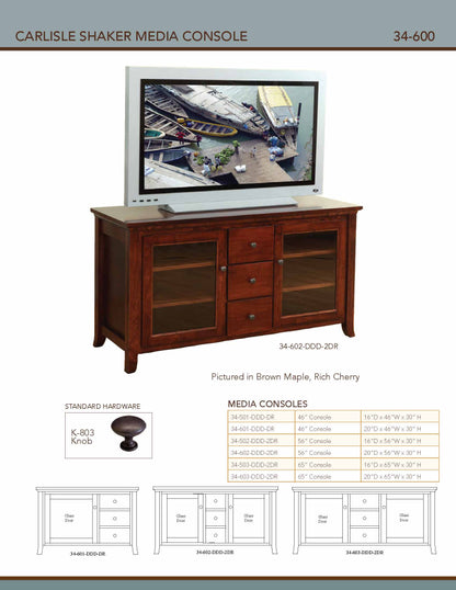 Carlisle Shaker 56" Media Console