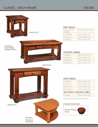 Classic - Arch Frame Sofa Table – 42"W