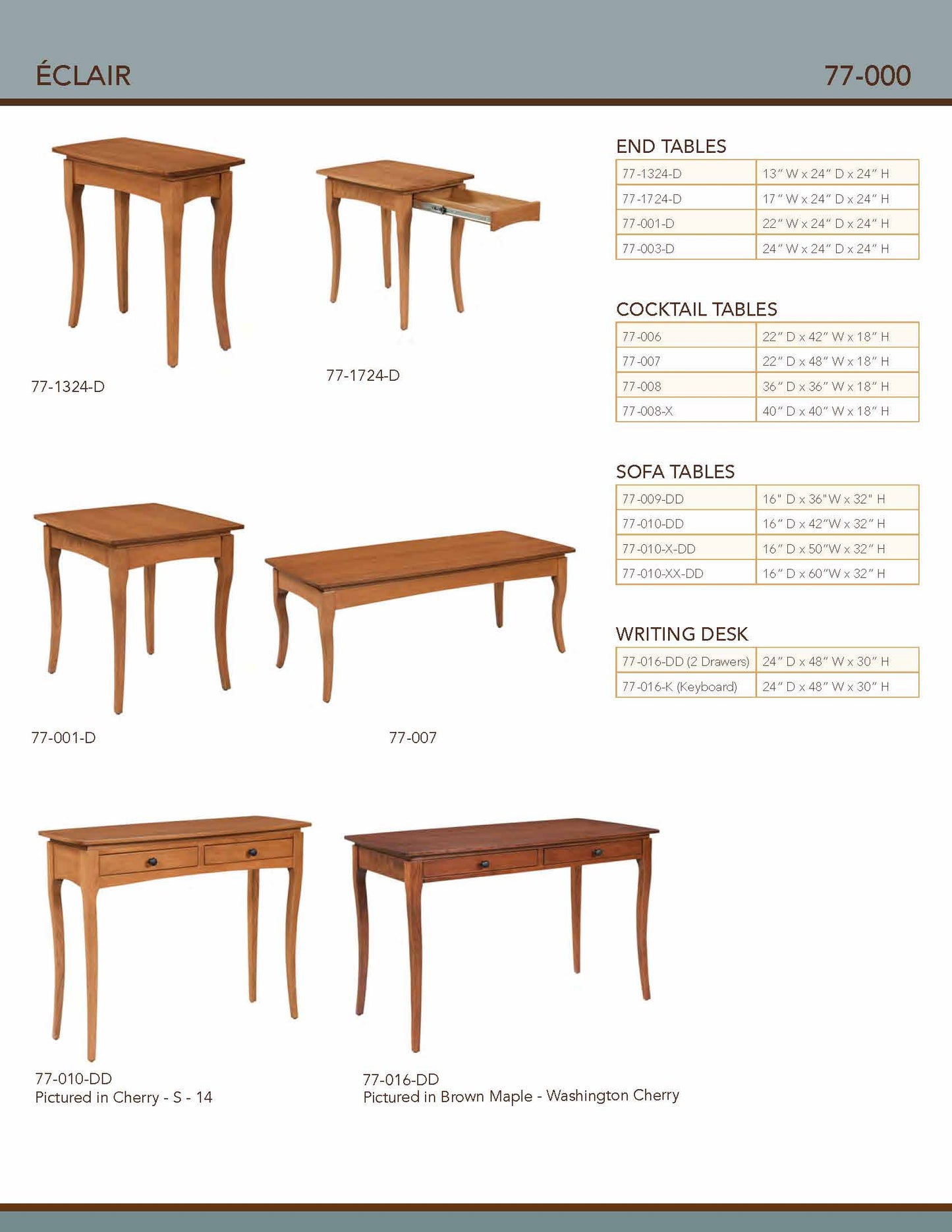 Eclair Writing Desk – 48"W