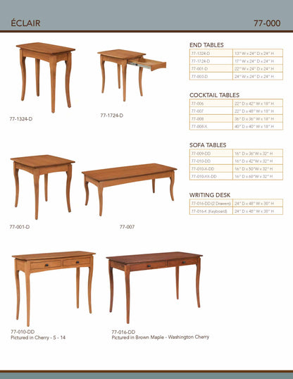Eclair Writing Desk – 48"W