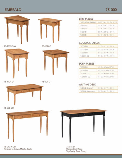 Emerald Writing Desk – 48"W