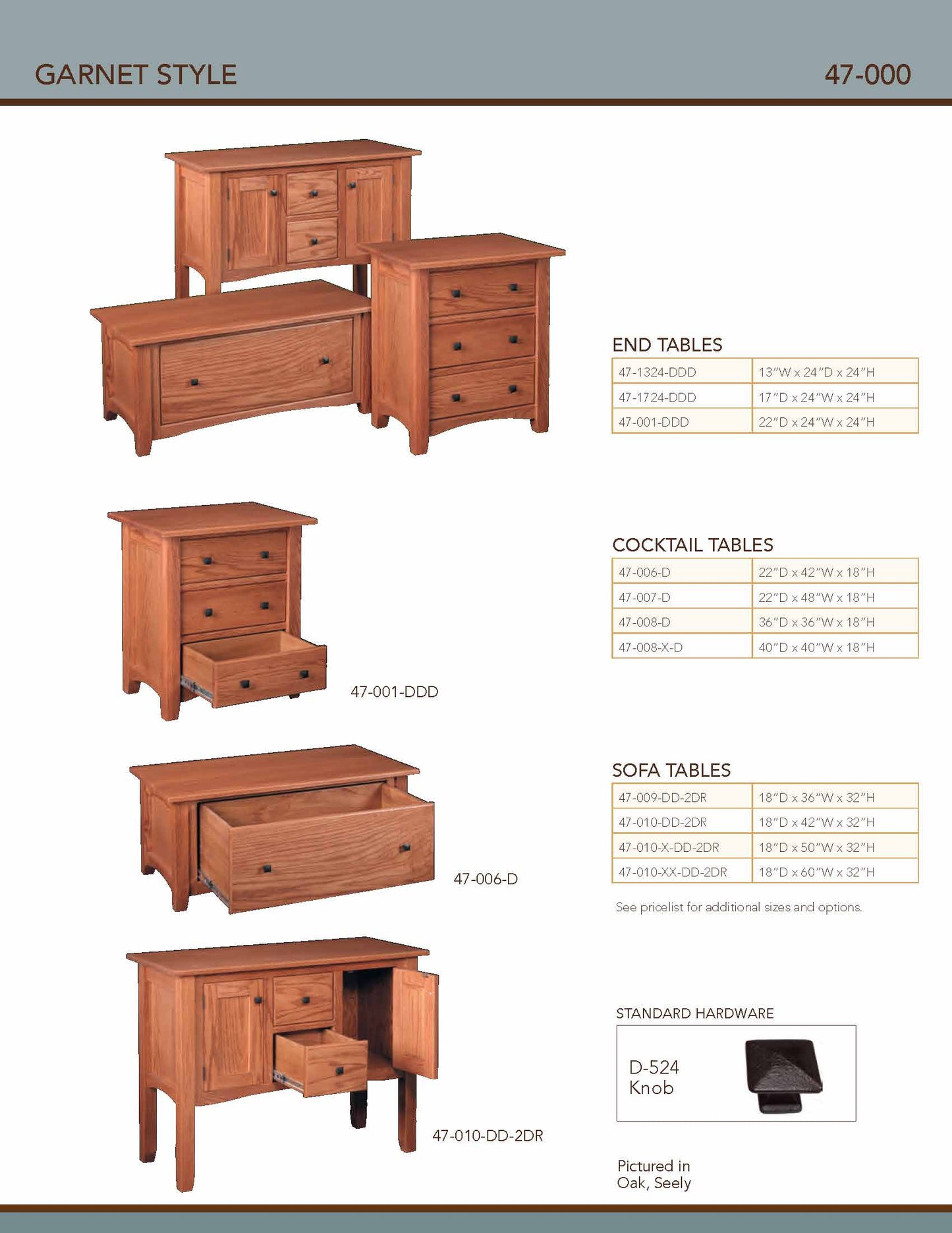 Garnet Style Sofa Table – 42"W