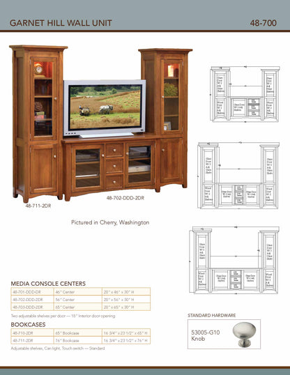 Garnet Hill Wall Unit - Center and Bookcases