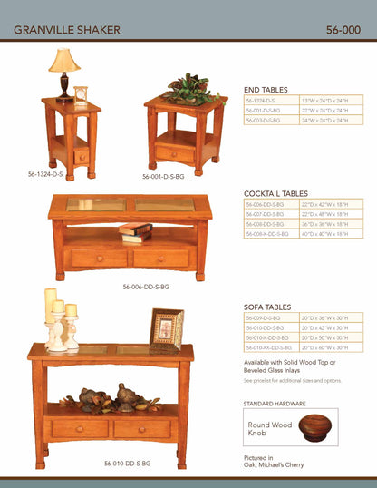 Granville Shaker Cocktail Table – 42"W
